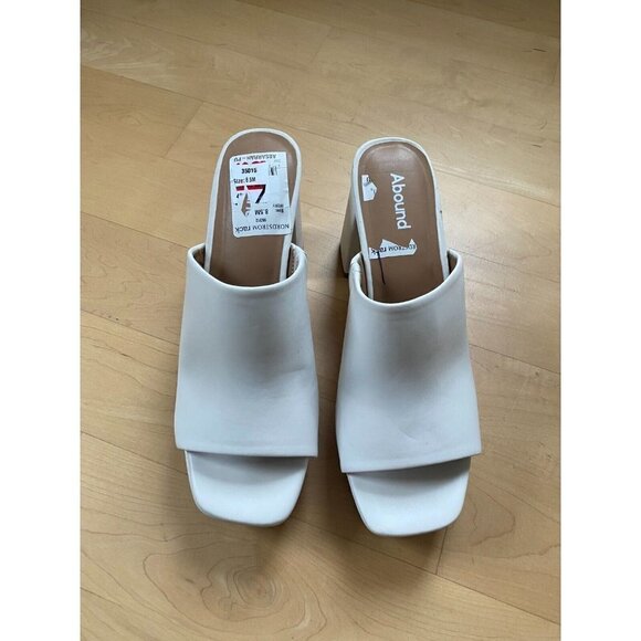 ABOUND "Sarrah" block heel Mule ivory slide patent - Picture 2 of 7